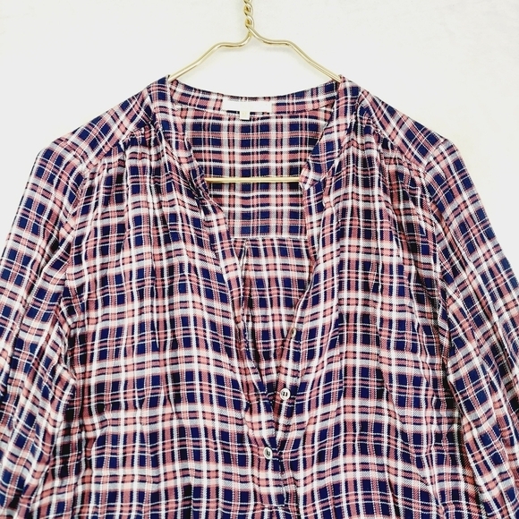 Laju Multicolor Plaid Rayon Long Sleeve Button-Down Shirts 898 - Picture 2 of 7